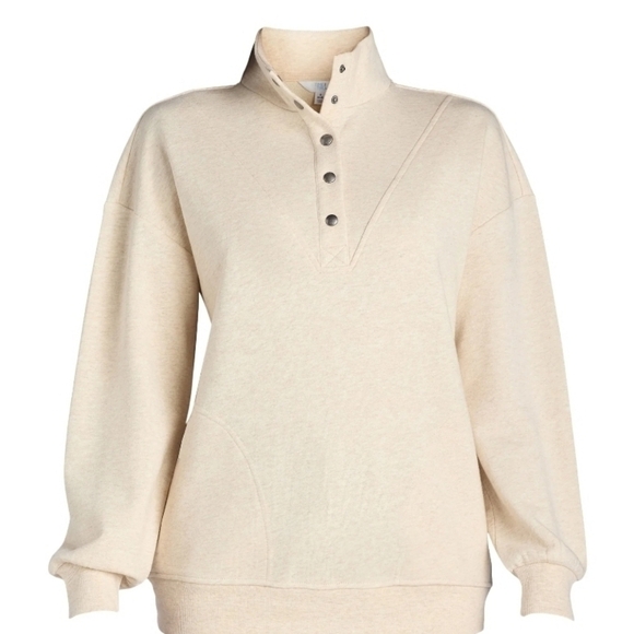 Oatmeal Heather Henley Pullover New Women's XL 16-18 Casual Outdoor Fall Winter - Picture 3 of 8